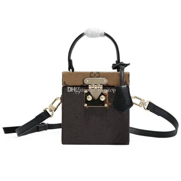 

designer classic suitcase box design handbags shoulder bags m52466 luxury women leather crossbody bag purse with s-shaped lock gifts