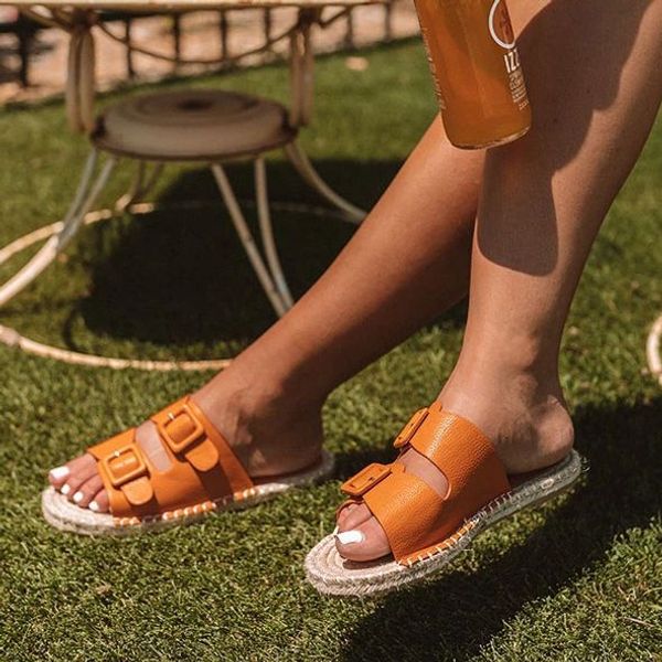 

wenyujh summer slippers rome style women buckle strap flats beach shoes casual mixed color print slides flip flops, Black