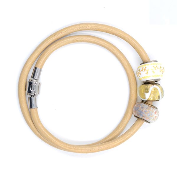 

handmade beige silver bangle skybpan0102, Golden;silver