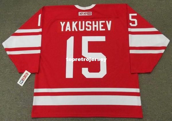

wholesale mens alexander yakushev ussr 1972 ccm vintage retro hockey jersey, Black;red