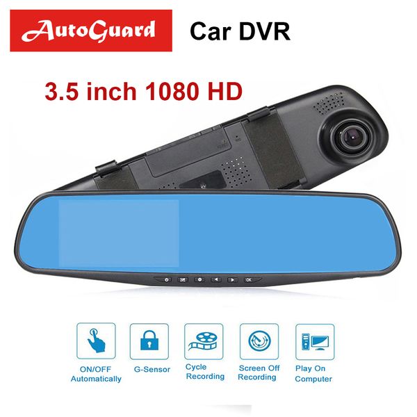 

3.5 inch rearview mirror full hd 1080p car dvr camera auto digital video recorder dual lens registratory camcorder