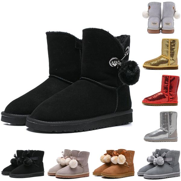 

2019 Hot sale WGG winter boots women boots gold grey pink WGG designer womens shoes winter snow boots 36-41