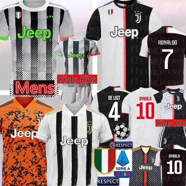 

2019 2020 fourth ronaldo juventus soccer jersey de ligt dybala pjanic mandzukic soccer shirts 3rd football uniform set football shirt, Black;yellow