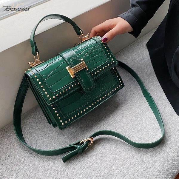 

rivets pu leather crossbody bags for women 2020 fashion shoulder messenger bag fashion female travel handbags and purses
