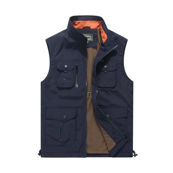 

nianjeep vests men nylon spring autumn casual jacket men's casual vest men cargo army green waistcoat vests 4xl, Black;white
