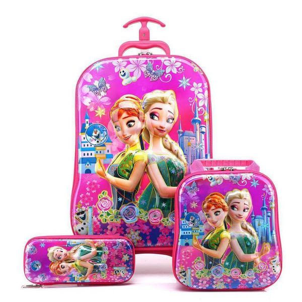 

kids suitcase for girls children rolling travel luggage bags school backpack with wheels wheeled bag mx200327