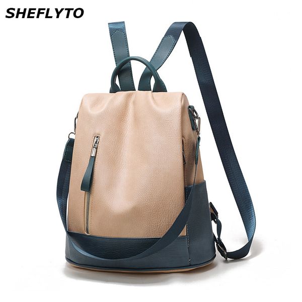 

2020 new pu leather backpacks women school bags for teenager girls waterproof shoulder bags female fashion backpacks travel