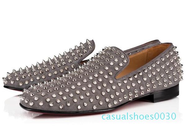 

elegance red bottom rollerboy spikes oxford flat slip on red sole dandelion walking loafers flats -- business,party,dress c30, Black
