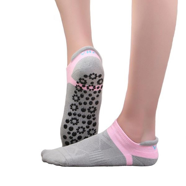 

new women professional yoga socks antiskid breathable fitness pilates socks yoga gym non slip grip indoor dancing, Black