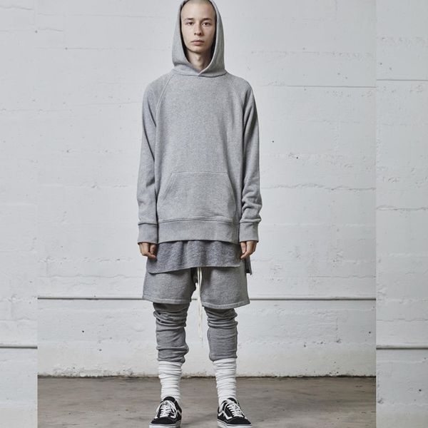 

19 fear of god e ential fog arc hem plit bottom hirt long paragraph tee men and women couple ca ual t hirt hf tx110