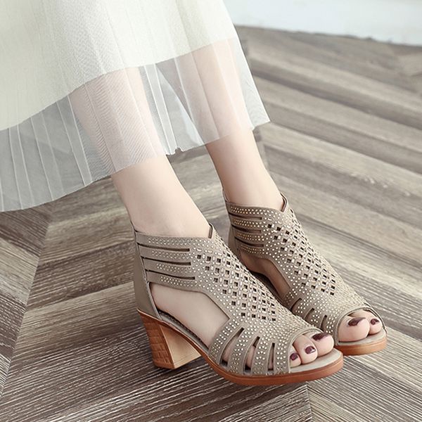 

women sandals spring summer ladies wedge sandals fashion fish mouth hollow roma shoes lady shoes platform, Black