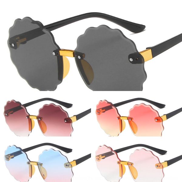 

frameless trimming children's round sun sunglasses personalized glasses cute baby sunglasses, Blue