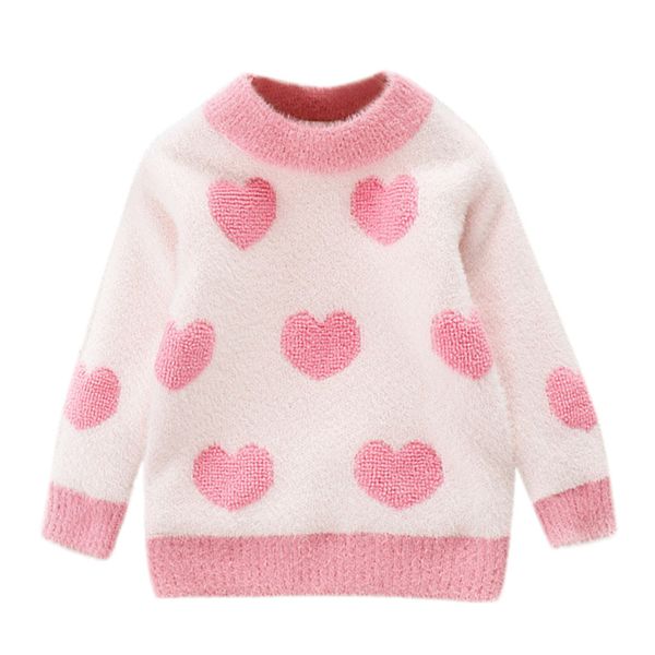 

toddler kids baby girls long sleeve love heart valentine sweater knit autumn girls children fashion bow sweater coat, Blue