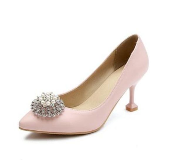 

women's shoes in spring and autumn high fine heel pointed end@26, Black