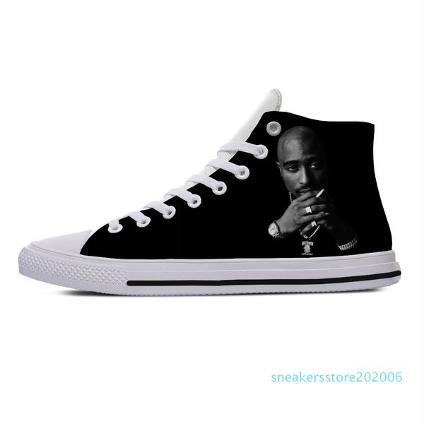 

2019 new fashion summer casual shoes 2pac tupac shakur rap lightweight leisure canvas shoes breathable fashion plimsolls s06, Black