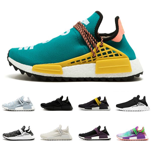 

nmd human race hu pharrell williams men women running shoes black gum yellow nerd pale nude oreo mens trainers sports sneakers