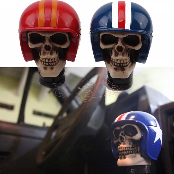 

car vehicle skull helmet style resin car gear knob handles gear shift knob manual shifter shift lever handbrake covers