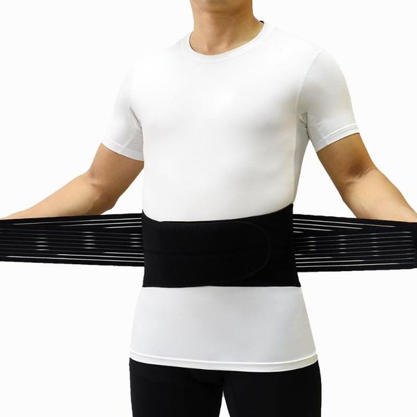 

portable double layer waist support belt for lower back pain relief back brace for lumbar protect with pvc supporting strip, Black;gray