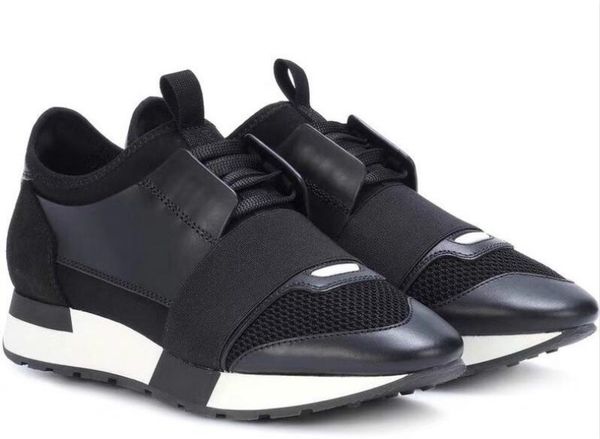 

fashion man woman casual shoes sneaker genuine leather mesh pointed toe race runner shoes outdoors trainers with box arthur, Black