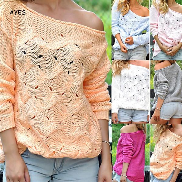 

knitted sweater pullover women hollow out slack neck 2019 autumn pullover sweater knitwear streetwear jumper pull femme, White;black