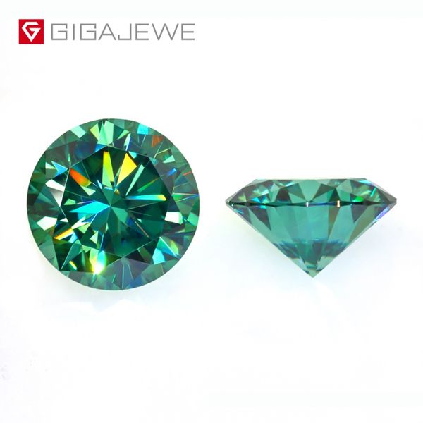 

gigajewe moissanite 1.0ct dark green round cut laboratory diamond gem loose stone for diy fashion jewelry making girlfriend gift