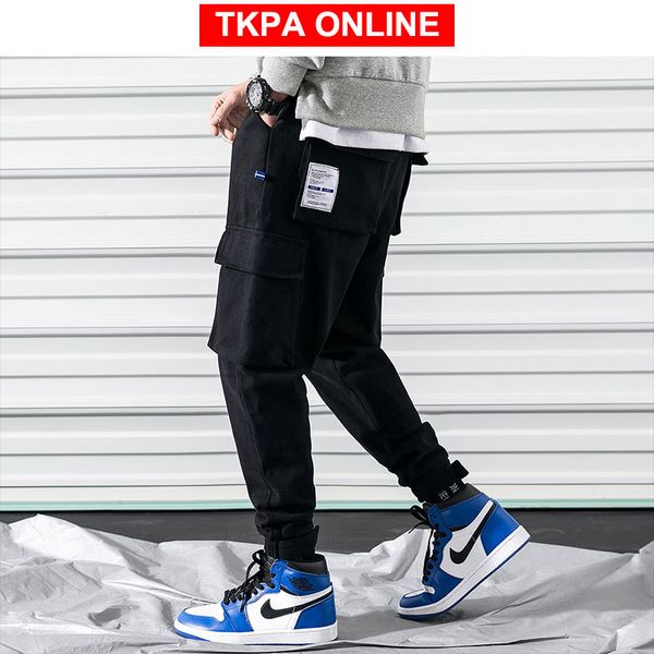 

твердые streetwear штаны мужчина хлопок бегуны брюки 2020 spring hip hop mens track комбинезон черный sweatpants, Black