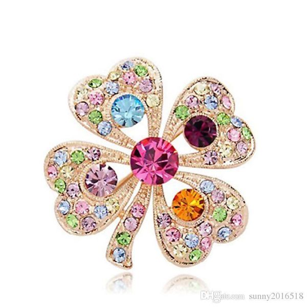 

новое горячее качество блестящие многоцветный rhinestone листья броши для женщин корсаж невесты венчания букет брошь pins подарка ювелирных, Gray