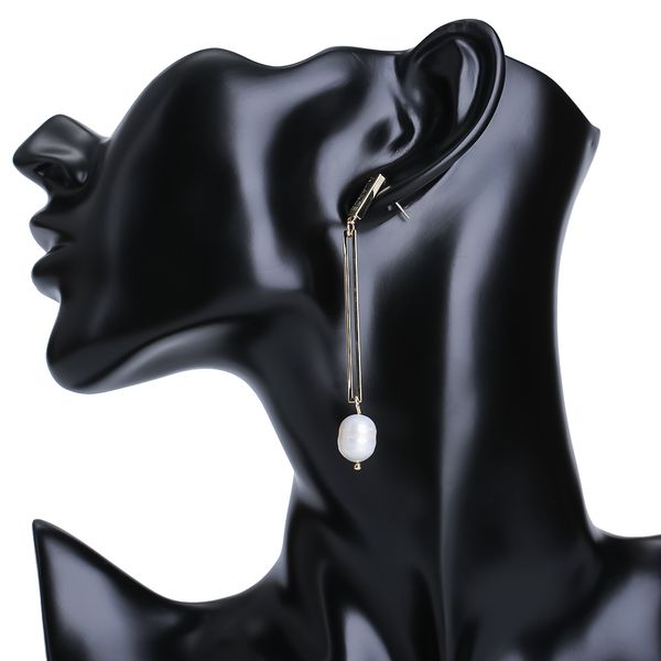 

epi 925 стерлингового серебра женщин природный жемчуг серьги стержня ювелирных изделий способа конструктора длинные серьги, Silver