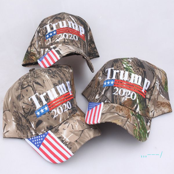 

president trump 2020 maga hat adjustable camo color kag strapback us flag baseball cap snapback sports beach jogging ponytail caps a5708, Yellow