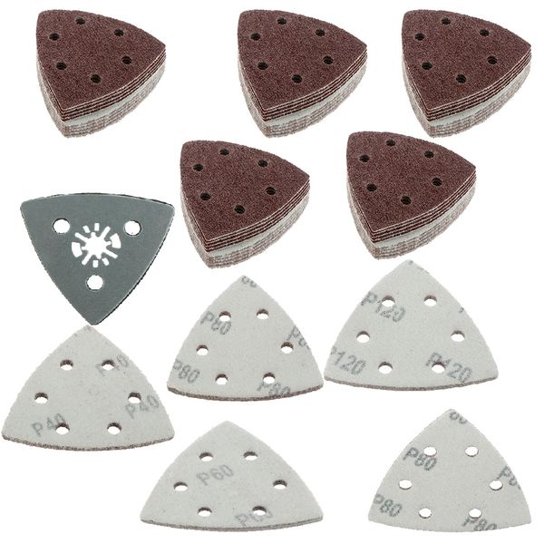 

hook and loop perforated oscillating triangular sanding pad w/100x sandpaper
