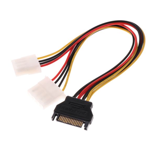 

15-контактный разъем sata male to dual 4-контактный разъем molex female power supply cable connector