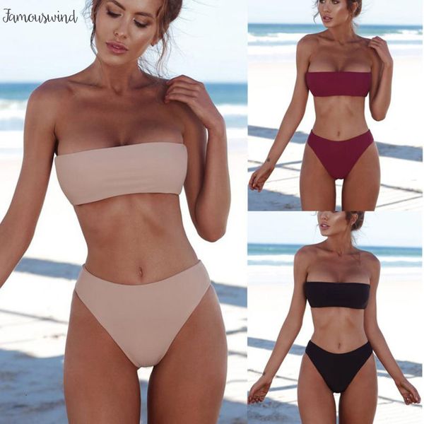 

популярная бикини бандо бинты женщина set push up бразильских купальники пляжной купальник summer vintage womens купальники biquini, White;black