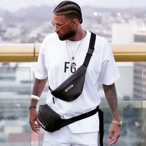 

19fw страх божий fog essentials талии сумка street hip hop diagonal пакет путешествия креста тела малый пакет сумки карманы chest сумки hfym, Black;white