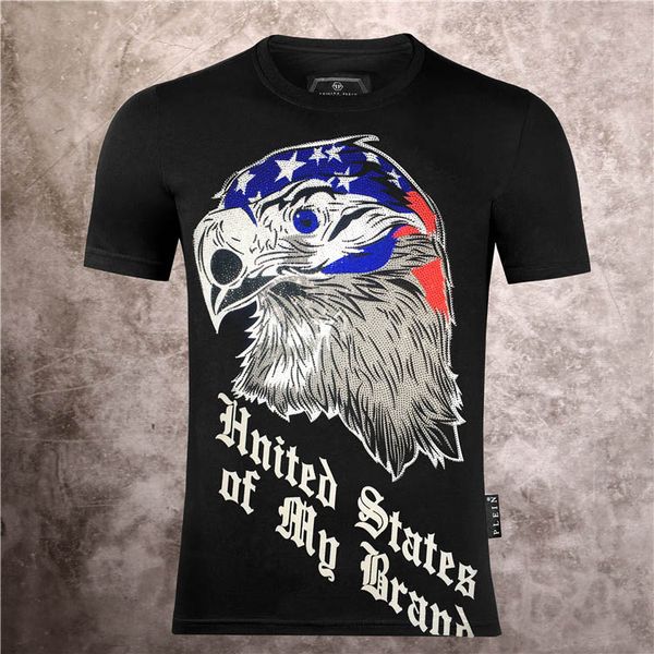 

дизайн марки 2020 лета улицы износ европейского 3d орёли моды мужской высокого качество хлопка футболка улица случайную короткий рукав футбо, White;black