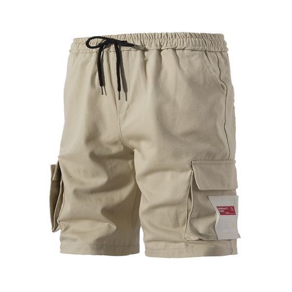 

plus size mens knee length pants with labels design 3 colors drawstring cargo shorts for male summer shorts pants m-5xl, White;black