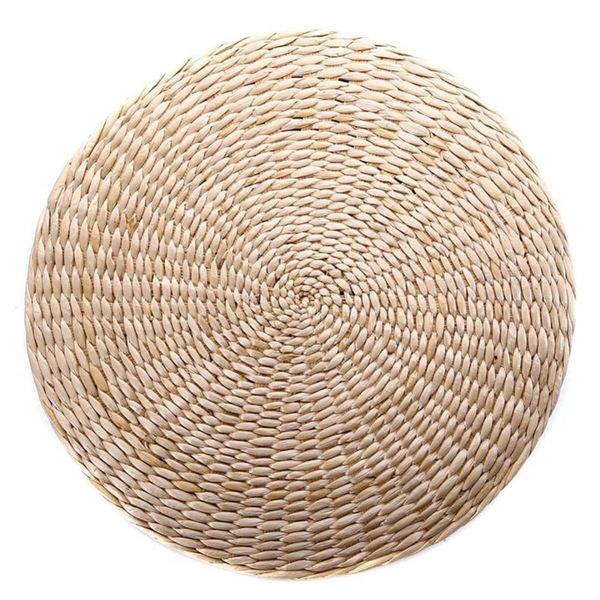Chair Seat Mat Grass Cushion Pad Beige Handmade Round Straw Weave