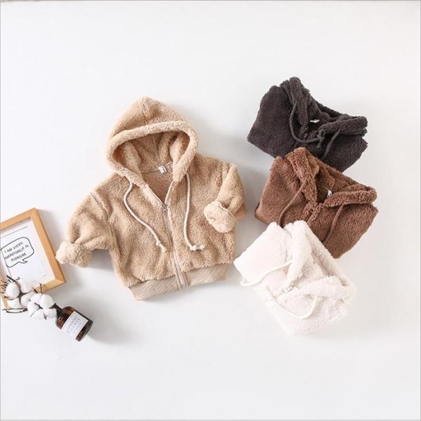 

0-3yrs winter baby girls velvet hooded jacket outfits warm autumn infant boys long sleve outwear clothing, Blue;gray