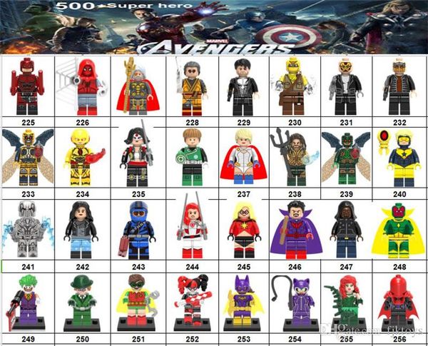 

wholsale super hero mini figures marvel avengers dc justice league wonder woman deadpool batman groot vision building blocks kids gifts