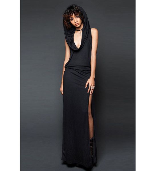 

дизайнерские девушки хэллоуин вампир платья с большой шляпой сексуальные дырявый разрез разрез платье без рукавов средневековые 2019 оптовые, Black;red