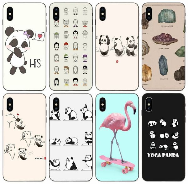 

[tongtrade] panda yoga black case for iphone 11 pro max x xs 8s 8 7s 7 6s 6 5 galaxy j2 j7 s10 s9 huawei g play mini lg k8 2018 fashion case