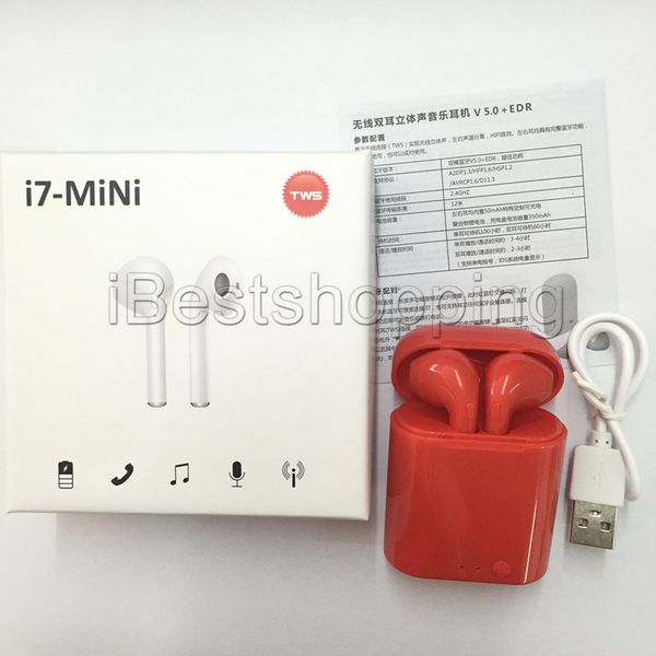 

i7 i7S Mini Tws Twins Bluetooth для беспроводной наушники с зарядным устройством Box Наушники-вкладыши для iPhone Xr Xs Max 8 7 Plus S8 S9 Plus Android Phone