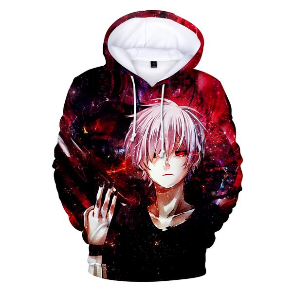 

2019 new 3d men hoodies tokyo ghoul hoodies men women japanese anime funny tokyo ghoul harajuku boy/girl sweatshirts, Black