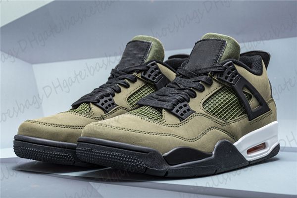 

стандартная розетка высокого качества оригинальные j4 ретро army green женщины обувь mans спорт тапки баскетбол спортивная обувь с носками и