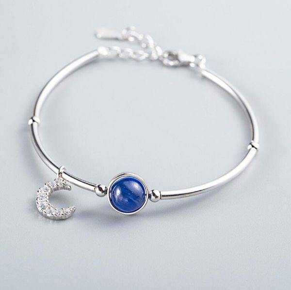

luxury jewelry s925 sterling silver bracelets kyanite moon simple bracelets for women fashion of shipping, Golden;silver