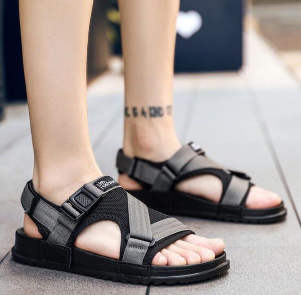 

fashion sandals men 2019 new summer beach shoes male causal shoe outdoor beach shoes man sandalias large size 38-46, Black