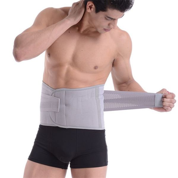 

2020 new women and men back support brace belt lumbar lower waist double adjust back pain relief waist support sport accessories, Black;gray
