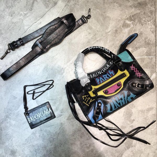 

With box aaa quality cow leather balenciaga luxury brand women men women camera bag backpack handbag houlder bag organ totel wallet bag