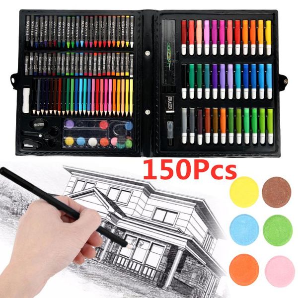 

150pcs kids drawing pencil set art supplies children paiting watercolor pen oil pastel painting tool stationery supplier gifts