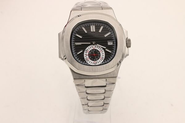 

5 color u1 factory luxury mens watch nautilus white dial automatic mechanical stainless steel transparent back pp men watches wrist watch, Slivery;brown