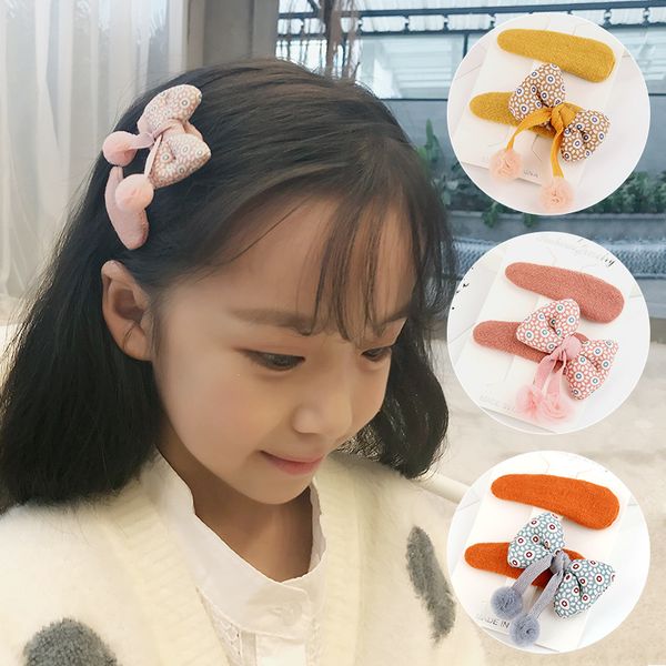 

10sets/lot korea new bowknot children hairpins sets colorful sweet cotton baby edge clip set cute girls lovely hair jewelry accessories, Golden;silver